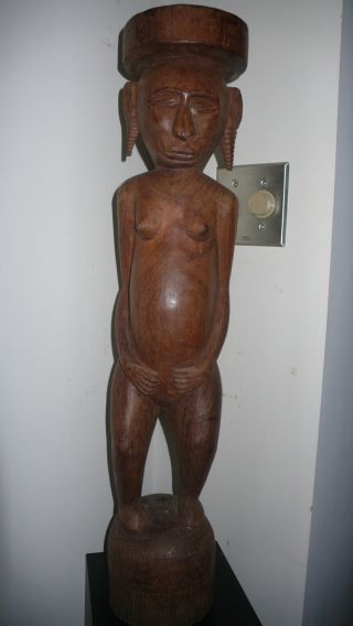 Large Carved Ancestral Figure / Table Sepik River Papua New Guinea Oceanic Art photo