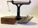 Vtg Iron Brown & Sharpe Mfg Scale With Wood Box Case & Weights Scales photo 1