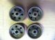 4 Antique Matching Cast Iron Industrial Caster Cart Wheels - 3 Inch Diameter Other photo 3