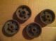 4 Antique Matching Cast Iron Industrial Caster Cart Wheels - 3 Inch Diameter Other photo 7