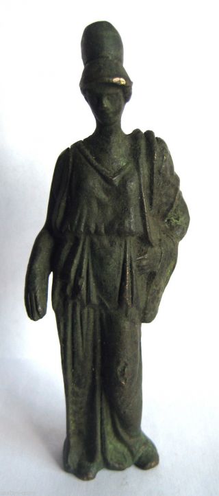 Rare C.  50 A.  D British Found Roman Bronze Statue / Figurine Of Goddess Bellona photo
