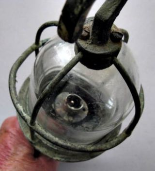 Antique Perko 1256 Hand Held Nautical/maritime Lamp - Glass Globe photo