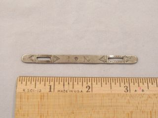 Antique Hallmarked Silver Bodkin Monogrammed Ribbon Threader Flat Needle photo