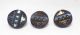 3 Victorian Black Glass Buttons Small Size Leaves Beading For Antique Clothing Buttons photo 1