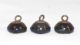3 Victorian Black Glass Buttons Small Size Leaves Beading For Antique Clothing Buttons photo 2