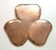 Vintage Mexican Modernist Clover Shaped Copper & Brass Tray,  1950s Taxco Mid-Century Modernism photo 4