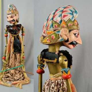 Indonesien Wayang Golek Rod Puppet Marionette Javanese Jawa Raree Show Art Gn42 photo