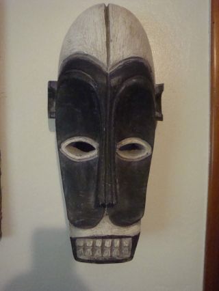 Large African Mask 16 X 8 X 5.  Heavy Ceremonial Mask Hand Carved Out,  Wall Decor photo