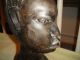 African Wood Carving Bust Of Man - Extremely Detailed Wood Carving - 7lbs - Wow Sculptures & Statues photo 9