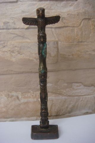 Rare Old Vintage Bronze Beautifully Decorated Totem Tothem photo