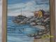 Wpa Oil On Panel Fishing Town Painting Glass Front Framed Other photo 7
