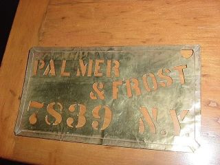 19th Century Palmer & Frost N.  Y.  Brass Stencil Produce Dealers The Real Deal photo