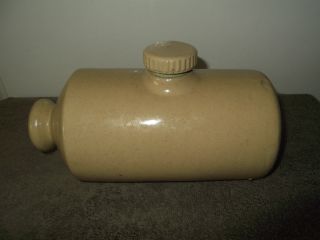 Antique Stoneware Pottery Pig Crock Carriage Foot / Bed Warmer Hot Water Bottle photo