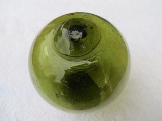 (1192) 4.  77 Inch Diameter Green Net Japanese Glass Float Ball Buoy Bouy photo