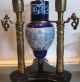 Antique Aesthetic Movement Bronze & Majolica Pottery Candelabra Vase Nr Metalware photo 1