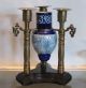 Antique Aesthetic Movement Bronze & Majolica Pottery Candelabra Vase Nr Metalware photo 2