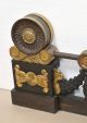 Antique Neoclassical/empire Gilt Bronze Fireplace Fender Firedogs Chenet Andiron Metalware photo 2