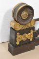 Antique Neoclassical/empire Gilt Bronze Fireplace Fender Firedogs Chenet Andiron Metalware photo 3