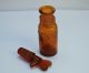 Antique German Drop Opium Anaesthesia Medical Amber Glass Bottle Other photo 2