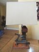 Vintage Steampunk Look Hand Crafted Lamp Machine Crank Metal & Wood Lamps photo 10