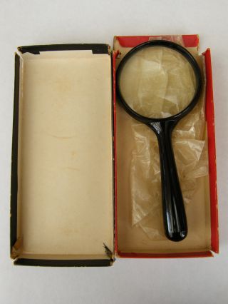 Vintage - Japanese - Chrome Magnifying Glass With Black Bakelite Handle - Circa 1950 ' S photo