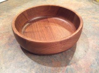 Primitive Wooden Salad Bowl,  Dough Bowl Solid Black Walnut,  Handmade Usa Heavy photo