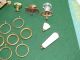 Vintage Brass Cabinet Drawer Knobs And Brass Hoop Rings Drawer Pulls photo 5