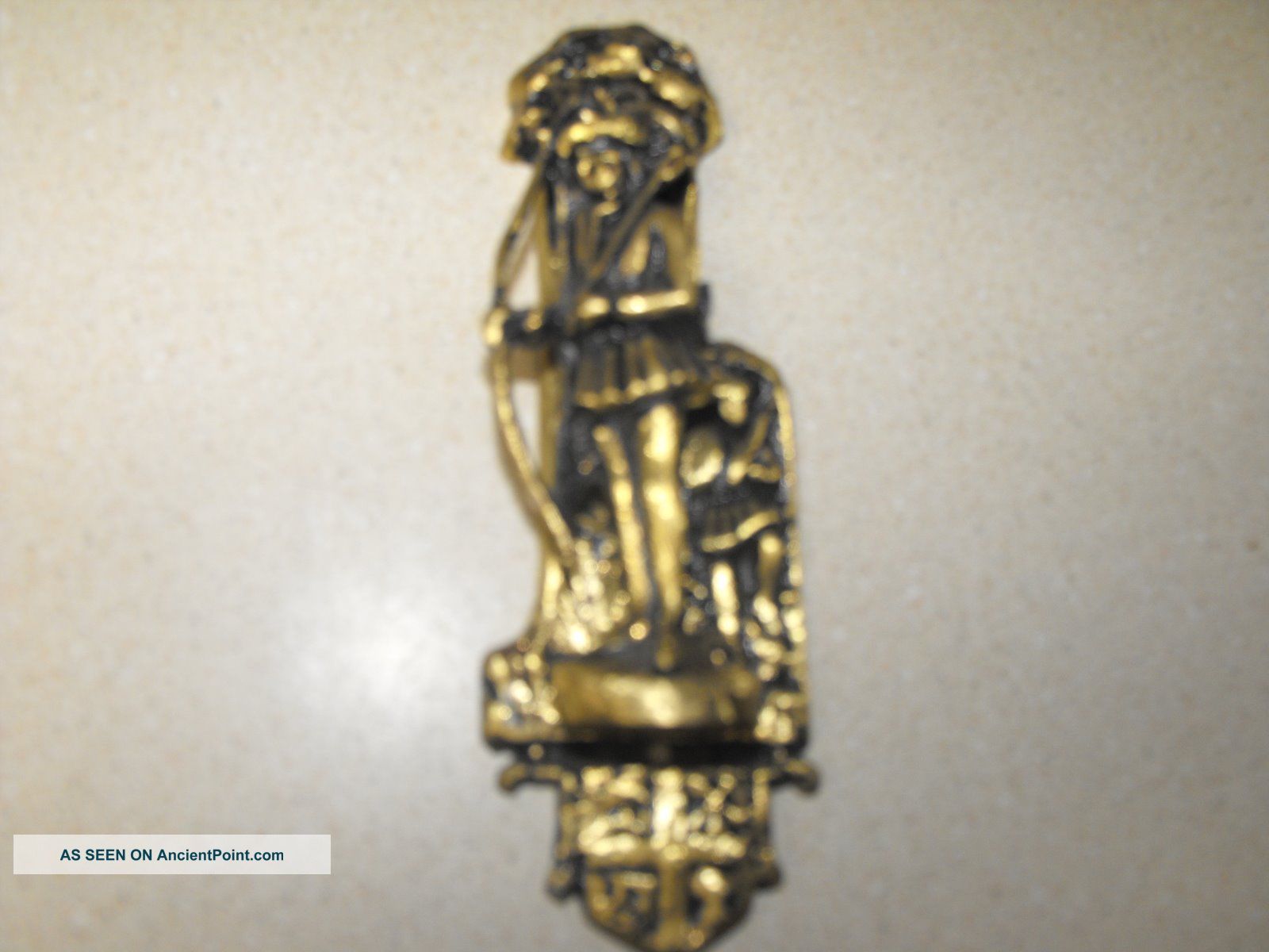 Antique.  Rose Goldarcher Door Knocker English Markings.  Stamped Maker Very Old. Door Bells & Knockers photo