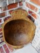 Antique French Primitive Carved Pine Wood Dough Bowl Farm Table Trough 40 Bowls photo 5