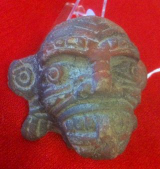 Incatreasures Ltd Pre Columbian Pottery Warrior Head Artifact Relic Art photo