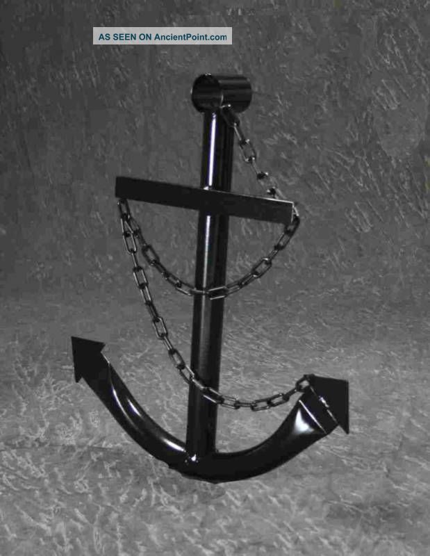 Handcrafted Black Ship Anchor 2 ' Steel Nautical Wall Decor New Made Usa Anchors photo