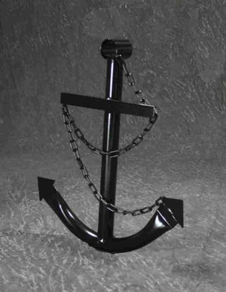 Handcrafted Black Ship Anchor 2 ' Steel Nautical Wall Decor New Made Usa photo