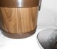 Retro Woodgrain Look & Chrome Ice Bucket With Lid & Handle By Atapco Mid-Century Modernism photo 4