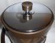 Retro Woodgrain Look & Chrome Ice Bucket With Lid & Handle By Atapco Mid-Century Modernism photo 6