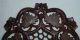 Antq Hand Carved Inlaid Walnut Wood Treenware Trivet Owls Leaves Honey Comb Carved Figures photo 1