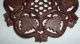 Antq Hand Carved Inlaid Walnut Wood Treenware Trivet Owls Leaves Honey Comb Carved Figures photo 2