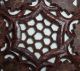 Antq Hand Carved Inlaid Walnut Wood Treenware Trivet Owls Leaves Honey Comb Carved Figures photo 3