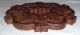 Antq Hand Carved Inlaid Walnut Wood Treenware Trivet Owls Leaves Honey Comb Carved Figures photo 6