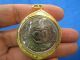 Lord Ganesh Ganesha Hindu Thai Silver Amulet Gold Plated Color Locket Pendant G1 Amulets photo 5