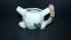 Antique Arts & Crafts Ceramic Creamer With Wood Handle And Hollys Plants Arts & Crafts Movement photo 1