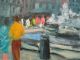 Listed Oil Painting Italian Art Rome Piazza Navona Coa 9 