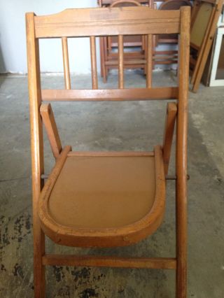 Vintage Babee Tenda Child’s Wooden Folding Chair With Lock Mid Century Classic photo