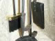 4 Vintage Wrought Iron Brass Handled Rustic Hearthside Fireplace Tool Set Stand Hearth Ware photo 10