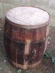 Wooden Barrels - Group Of Three - 2 Natural,  1 Painted White Primitives photo 1