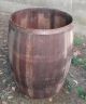 Wooden Barrels - Group Of Three - 2 Natural,  1 Painted White Primitives photo 3