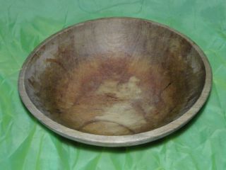 Hand Carved Wood Bowl,  18th Century,  Aafa Out Of Round,  Primative,  Antique,  Dough photo
