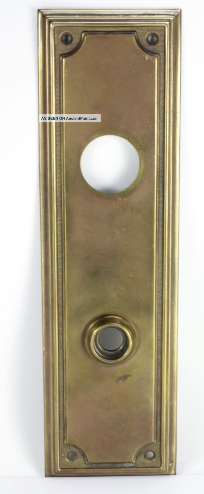 Large Antique Solid Brass Door Escutcheon Back Plate Chicagoland Estate A Door Plates & Backplates photo