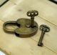 Set Antique Medium Padlock With Vintage Skeleton Keys Solid Brass Padlock Locks & Keys photo 4