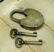 Set Antique Medium Padlock With Vintage Skeleton Keys Solid Brass Padlock Locks & Keys photo 5