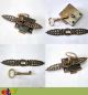 Set Vertical Antique Wreath Escutcheon Key Hole With Vintage Skeleton Key & Lock Locks & Keys photo 4